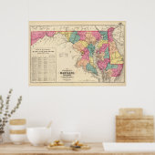 Neue Eisenbahnkarte der Staaten von Maryland Poster (Küche)