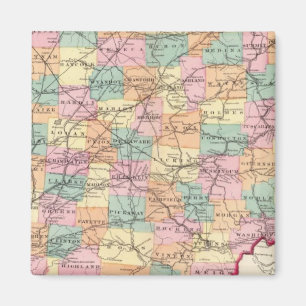 Neue Eisenbahnkarte des Staat Ohio Magnet