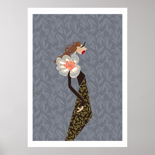 Neue Elegante Blumen Glam Mode Kunst Poster (Vorne)