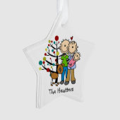 Neue Eltern Baby Girl, Hunde Urlaub Ornament (Vorderseite)