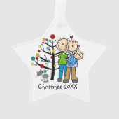 Neue Eltern eines Babyjungen und Katzen-Ornaments Ornament (Rückseite)