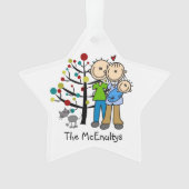 Neue Eltern eines Babyjungen und Katzen-Ornaments Ornament (Vorderseite)