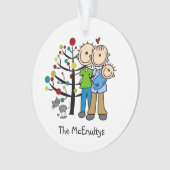 Neue Eltern eines Babyjungen und Katzen-Ornaments Ornament (Vorderseite)