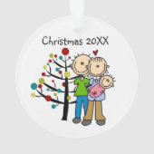Neue Eltern für ein Baby Girl Holiday Ornament (Rückseite)