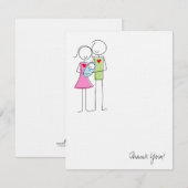 Neue Eltern mit Baby Boy - Danke Karte (Vorne/Hinten)