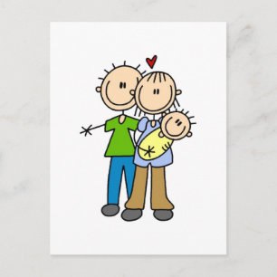 Neue Eltern mit Baby-T-Shirts und Geschenken Postkarte