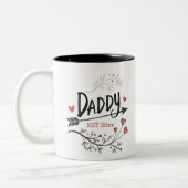 Neue Eltern Papa Personalisiertes Jahr Zweifarbige Tasse (Links)