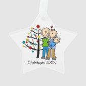 Neue Eltern und Baby Boy Holiday Ornament (Rückseite)