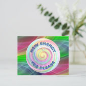 NEUE ENERGIE - JA BITTE mit Herz Postkarte (Stehend Vorderseite)