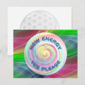 NEUE ENERGIE - JA BITTE mit Herz Postkarte (Vorne/Hinten)