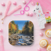 Neue England farbenfrohe Landschaft, Herbst, Pappteller (Party)