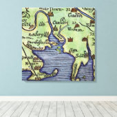 NEUE ENGLAND-KARTE 1677 LEINWANDDRUCK (Insitu (Holzboden))