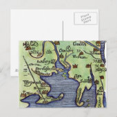 NEUE ENGLAND-KARTE 1677 POSTKARTE (Vorne/Hinten)