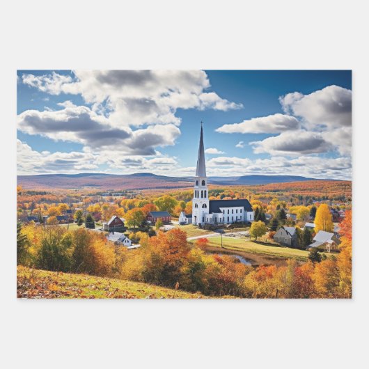 Neue England Landschaft im Herbst Geschenkpapier Set (Vorderseite 3)