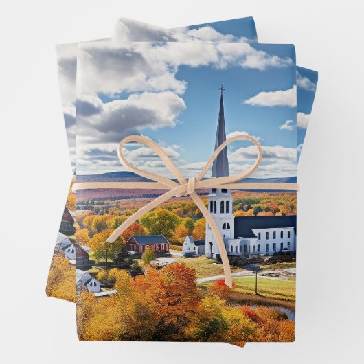 Neue England Landschaft im Herbst Geschenkpapier Set (Beispiel)