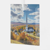 Neue England Landschaft im Herbst Ornament Aus Glas (Vorderseite links)