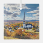 Neue England Landschaft im Herbst Ornament Aus Glas (Vorderseite)