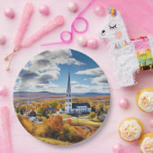 Neue England Landschaft im Herbst Pappteller (Party)