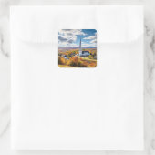 Neue England Landschaft im Herbst Quadratischer Aufkleber (Tasche)