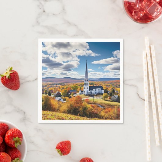 Neue England Landschaft im Herbst Serviette (Beispiel)