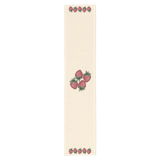 Neue Erdbeersommer-Frucht-Inspiration Kurzer Tischläufer (Vorderseite)