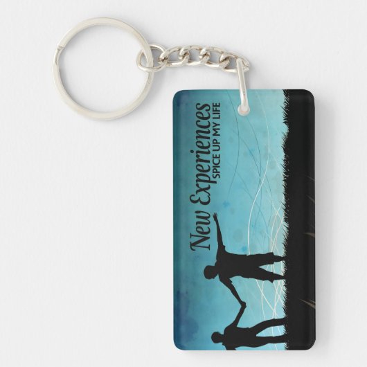 "Neue Erfahrungen" Motivation Affirmation Schlüsselanhänger (Vorderseite)