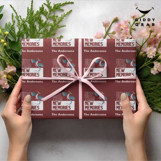 Neue Erinnerungen Dragon Cherry Red Geschenkpapier