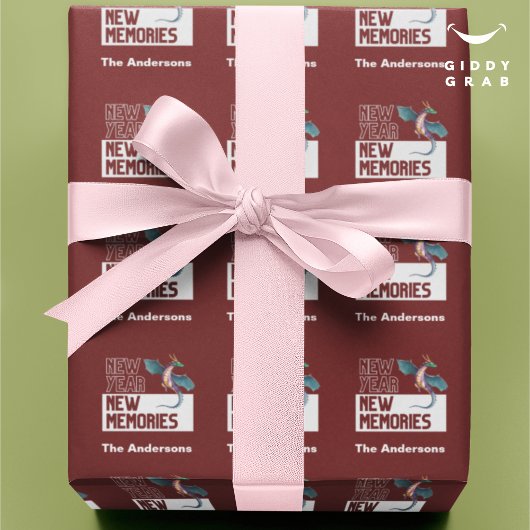 Neue Erinnerungen Dragon Cherry Red Geschenkpapier