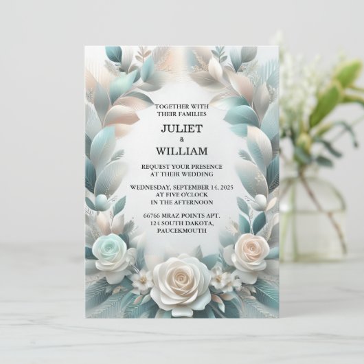 Neue Extravagante Metallgalerie Shiny High End Sil Einladung (Stehend Vorderseite)