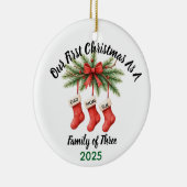 Neue Familie von 3 Ersten Weihnachtskuchen 2025 Keramik Ornament (Rechts)