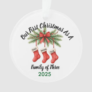 Neue Familie von 3 Ersten Weihnachtskuchen 2025 Ornament
