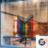 Neue Farbe für die Flagge Streifen Fensterheber Fensteraufkleber (Café-Fenster)