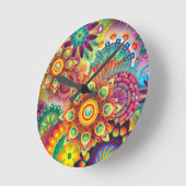 Neue farbenfrohe Abstrakte Background Runde Wanduhr (Winkel)
