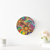 Neue farbenfrohe Abstrakte Background Runde Wanduhr (Zuhause)