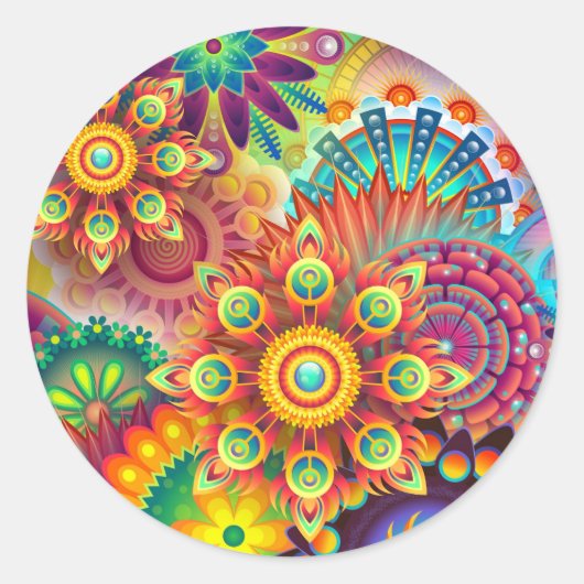 Neue farbenfrohe Abstrakte Background Runder Aufkleber (Vorderseite)