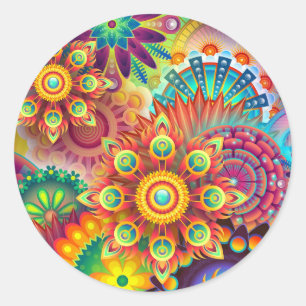 Neue farbenfrohe Abstrakte Background Runder Aufkleber