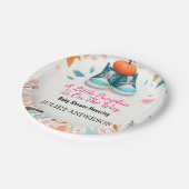 Neue Farm Pink Blue Boho Girl Boy Fall Baby Dusche Pappteller (Schrägansicht)