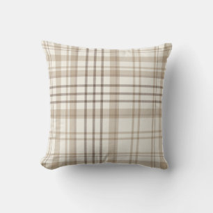 Neue Farmhouse-Beige und Taupe-Karierung Kissen