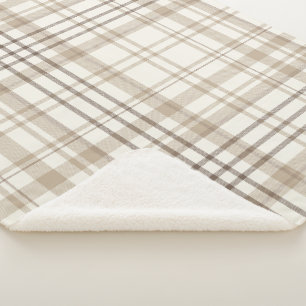 Neue Farmhouse-Beige- und Taupe-Karierung Sherpadecke