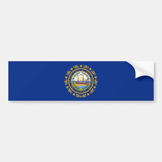 Neue Flagge des Staates Hampshire Autoaufkleber (Vorne)