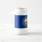 Neue Flagge des Staates Hampshire Bierglas (Vorderseite Links)