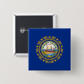 Neue Flagge des Staates Hampshire Button (Vorne & Hinten)