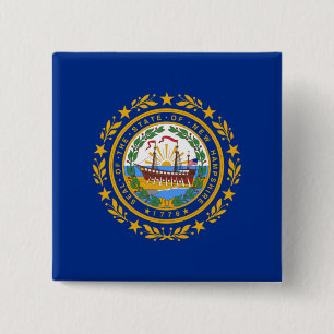 Neue Flagge des Staates Hampshire Button