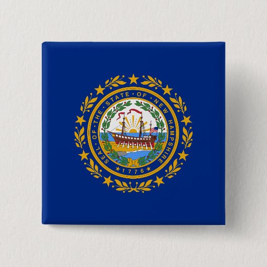 Neue Flagge des Staates Hampshire Button (Vorderseite)