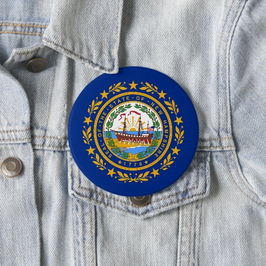 Neue Flagge des Staates Hampshire Button (Beispiel)