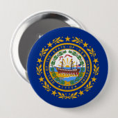 Neue Flagge des Staates Hampshire Button (Vorne & Hinten)