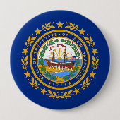 Neue Flagge des Staates Hampshire Button (Vorderseite)