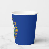 Neue Flagge des Staates Hampshire Pappbecher (Rückseite)