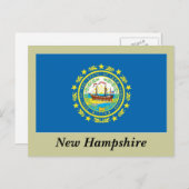Neue Flagge des Staates Hampshire Postkarte (Vorne/Hinten)