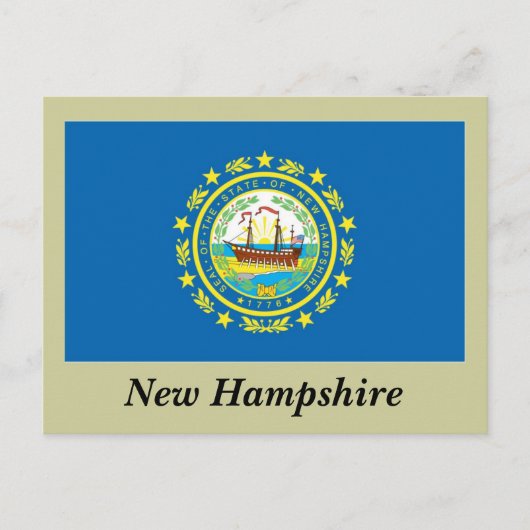 Neue Flagge des Staates Hampshire Postkarte (Vorderseite)